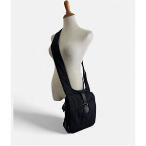 AmeriBag Healthy Back Bag Black Ergonomic Sling Crossbody Travel Organizer